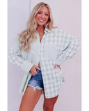 Darrahopens Women's Fashion > Tops & T-shirts Azura Exchange Checked Patchwork Long Sleeve Shirt - L