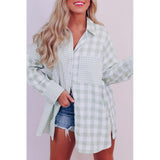 Darrahopens Women's Fashion > Tops & T-shirts Azura Exchange Checked Patchwork Long Sleeve Shirt - L