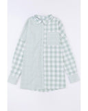 Darrahopens Women's Fashion > Tops & T-shirts Azura Exchange Checked Patchwork Long Sleeve Shirt - L