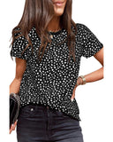 Darrahopens Women's Fashion > Tops & T-shirts Azura Exchange Cheetah Print Short Sleeve T Shirt - M