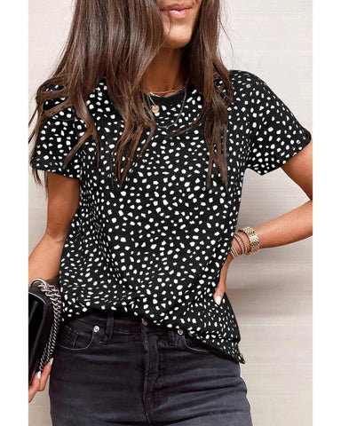 Darrahopens Women's Fashion > Tops & T-shirts Azura Exchange Cheetah Print Short Sleeve T Shirt - M