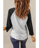 Darrahopens Women's Fashion > Tops & T-shirts Azura Exchange Christmas Funny Face Print Color Block Top - M