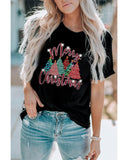 Darrahopens Women's Fashion > Tops & T-shirts Azura Exchange Christmas Tree Pattern Graphic Tee - M