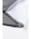 Darrahopens Women's Fashion > Tops & T-shirts Azura Exchange Color Block Rib Knit Top with Irregular Seaming Trim - L