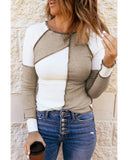 Darrahopens Women's Fashion > Tops & T-shirts Azura Exchange Color Block Rib Knit Top - XL