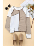 Darrahopens Women's Fashion > Tops & T-shirts Azura Exchange Color Block Rib Knit Top - XL