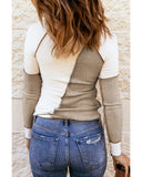 Darrahopens Women's Fashion > Tops & T-shirts Azura Exchange Color Block Rib Knit Top - XL