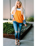 Darrahopens Women's Fashion > Tops & T-shirts Azura Exchange Colorblock Dolman Sleeves Pullover Top - S