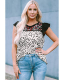 Darrahopens Women's Fashion > Tops & T-shirts Azura Exchange Embroidered Floral Flutter Sleeves Babydoll Top - S