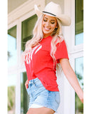 Darrahopens Women's Fashion > Tops & T-shirts Azura Exchange Flag Heart Print Graphic Tee - S