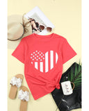 Darrahopens Women's Fashion > Tops & T-shirts Azura Exchange Flag Heart Print Graphic Tee - S