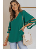 Darrahopens Women's Fashion > Tops & T-shirts Azura Exchange Flare Sleeve V Neck Loose Blouse - S