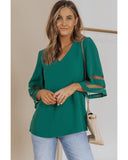 Darrahopens Women's Fashion > Tops & T-shirts Azura Exchange Flare Sleeve V Neck Loose Blouse - S