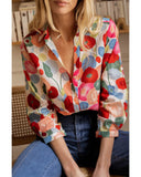 Darrahopens Women's Fashion > Tops & T-shirts Azura Exchange Floral Print Bracelet Sleeve Shirt - L