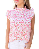 Darrahopens Women's Fashion > Tops & T-shirts Azura Exchange Floral Print Ruffle Trim Blouse - M