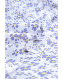 Darrahopens Women's Fashion > Tops & T-shirts Azura Exchange Floral Print Smocked Ruffled V Neck T-shirt - S