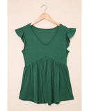 Darrahopens Women's Fashion > Tops & T-shirts Azura Exchange Flounce Sleeve V Neck Babydoll Top - S