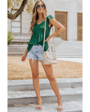 Darrahopens Women's Fashion > Tops & T-shirts Azura Exchange Flounce Sleeve V Neck Babydoll Top - S