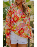 Darrahopens Women's Fashion > Tops & T-shirts Azura Exchange Frilled Long Puff Sleeve Blouse - S