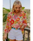 Darrahopens Women's Fashion > Tops & T-shirts Azura Exchange Frilled Long Puff Sleeve Blouse - S