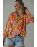 Darrahopens Women's Fashion > Tops & T-shirts Azura Exchange Frilled Long Puff Sleeve Blouse - S