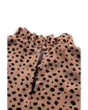 Darrahopens Women's Fashion > Tops & T-shirts Azura Exchange Frilled Neck 3/4 Sleeves Cheetah Blouse - S