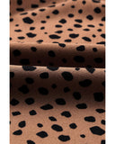 Darrahopens Women's Fashion > Tops & T-shirts Azura Exchange Frilled Neck 3/4 Sleeves Cheetah Blouse - S