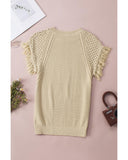 Darrahopens Women's Fashion > Tops & T-shirts Azura Exchange Fringed Short Sleeves Sweater - XL