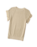 Darrahopens Women's Fashion > Tops & T-shirts Azura Exchange Fringed Short Sleeves Sweater - XL