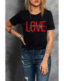 Darrahopens Women's Fashion > Tops & T-shirts Azura Exchange Glitter Pattern Print Short Sleeve T-Shirt - L