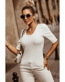 Darrahopens Women's Fashion > Tops & T-shirts Azura Exchange Knit Ribbed Top - S