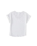 Darrahopens Women's Fashion > Tops & T-shirts Azura Exchange Lace Swiss Dot Cuffed Sleeves Top - XL