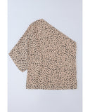 Darrahopens Women's Fashion > Tops & T-shirts Azura Exchange Leopard Asymmetric One Shoulder Blouse - XL