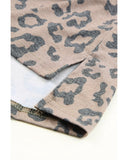 Darrahopens Women's Fashion > Tops & T-shirts Azura Exchange Leopard Print V Neck Tee with Front Pocket - S