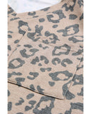 Darrahopens Women's Fashion > Tops & T-shirts Azura Exchange Leopard Print V Neck Tee with Front Pocket - S