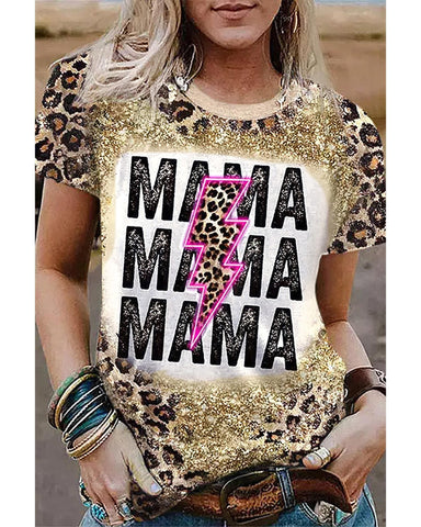 Darrahopens Women's Fashion > Tops & T-shirts Azura Exchange Lightning Graphic Leopard Dyed T Shirt - XL