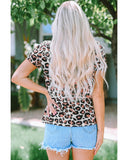 Darrahopens Women's Fashion > Tops & T-shirts Azura Exchange Lightning Graphic Leopard Dyed T Shirt - XL