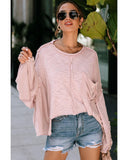 Darrahopens Women's Fashion > Tops & T-shirts Azura Exchange Loose Sleeve Oversized Top with Exposed Seam Chest Pocket - L