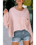 Darrahopens Women's Fashion > Tops & T-shirts Azura Exchange Loose Sleeve Oversized Top with Exposed Seam Chest Pocket - L
