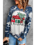 Darrahopens Women's Fashion > Tops & T-shirts Azura Exchange MERRY Christmas Bleached Long Sleeve Top - S