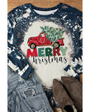 Darrahopens Women's Fashion > Tops & T-shirts Azura Exchange MERRY Christmas Bleached Long Sleeve Top - S