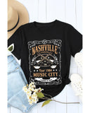 Darrahopens Women's Fashion > Tops & T-shirts Azura Exchange NASHVILLE Letter Guitar Print Tee - L