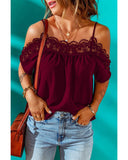 Darrahopens Women's Fashion > Tops & T-shirts Azura Exchange Off-shoulder Crochet Neckline Short Sleeve Top - 2XL