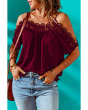 Darrahopens Women's Fashion > Tops & T-shirts Azura Exchange Off-shoulder Crochet Neckline Short Sleeve Top - 2XL