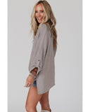 Darrahopens Women's Fashion > Tops & T-shirts Azura Exchange Oversized Ribbed Knit Roll-tab Sleeve Top - L