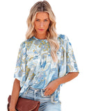 Darrahopens Women's Fashion > Tops & T-shirts Azura Exchange Paisley Print Wide Sleeves Blouse - XL