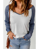 Darrahopens Women's Fashion > Tops & T-shirts Azura Exchange Patchwork Mesh Long Sleeve Top - S