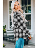 Darrahopens Women's Fashion > Tops & T-shirts Azura Exchange Plaid Buttons Pocketed Shacket - L