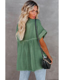 Darrahopens Women's Fashion > Tops & T-shirts Azura Exchange Plaid Print V Neck Short Sleeve Shirt - L