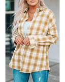 Darrahopens Women's Fashion > Tops & T-shirts Azura Exchange Plaid Shirt with Turn Down Collar - M